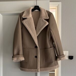 Astr Women's Brown Teddy Jacket